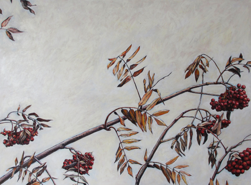 Vogelbeeren, 100x70cm, 2021
